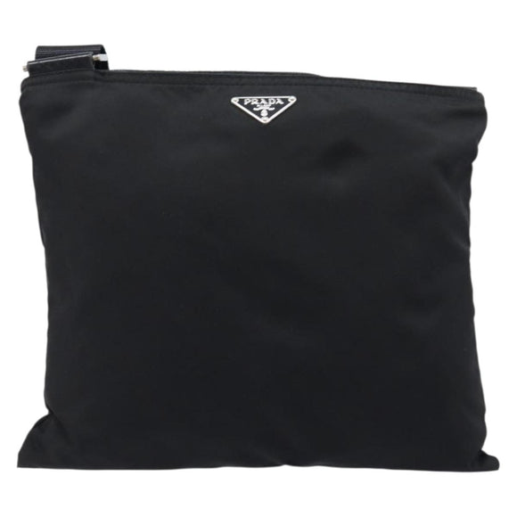 PRADA Shoulder Bag Nylon Black Silver BT0175 Auth am13333A