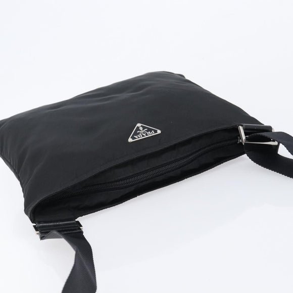 PRADA Shoulder Bag Nylon Black Silver BT0175 Auth am13333A