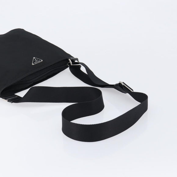 PRADA Shoulder Bag Nylon Black Silver BT0175 Auth am13333A