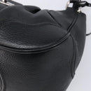 PRADA Ready Lock Hand Bag Leather Black Silver Auth am13334-12