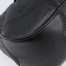 PRADA Ready Lock Hand Bag Leather Black Silver Auth am13334-13