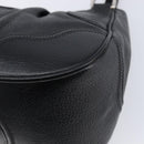 PRADA Ready Lock Hand Bag Leather Black Silver Auth am13334-14