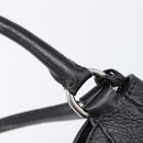 PRADA Ready Lock Hand Bag Leather Black Silver Auth am13334-17