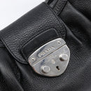 PRADA Ready Lock Hand Bag Leather Black Silver Auth am13334-19