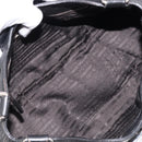 PRADA Ready Lock Hand Bag Leather Black Silver Auth am13334-23