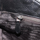 PRADA Ready Lock Hand Bag Leather Black Silver Auth am13334-26