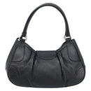 PRADA Ready Lock Hand Bag Leather Black Silver Auth am13334-3