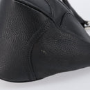 PRADA Ready Lock Hand Bag Leather Black Silver Auth am13334-5
