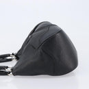 PRADA Ready Lock Hand Bag Leather Black Silver Auth am13334-6