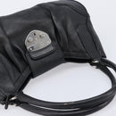 PRADA Ready Lock Hand Bag Leather Black Silver Auth am13334-7