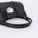PRADA Ready Lock Hand Bag Leather Black Silver Auth am13334-8