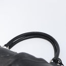 PRADA Ready Lock Hand Bag Leather Black Silver Auth am13334-9