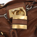 Chloe Paddington Hand Bag Leather Brown Gold Auth am13345V-14