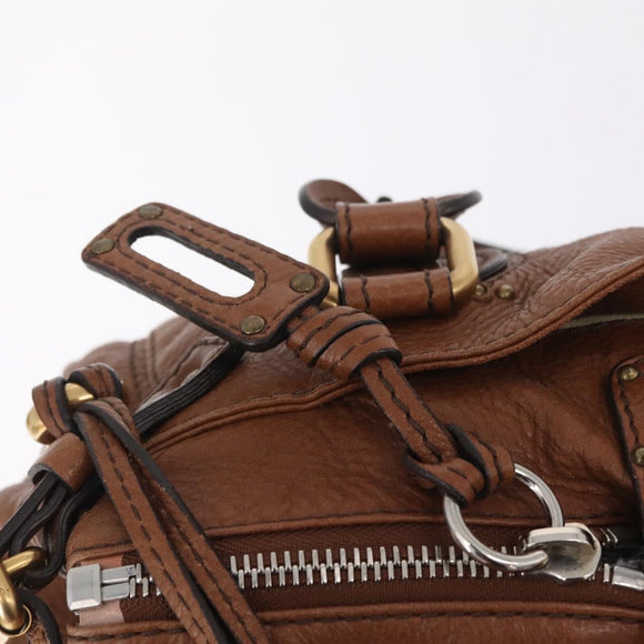 Chloe Paddington Hand Bag Leather Brown Gold Auth am13345V