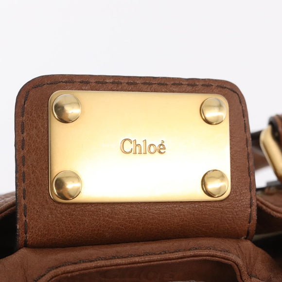 Chloe Paddington Hand Bag Leather Brown Gold Auth am13345V