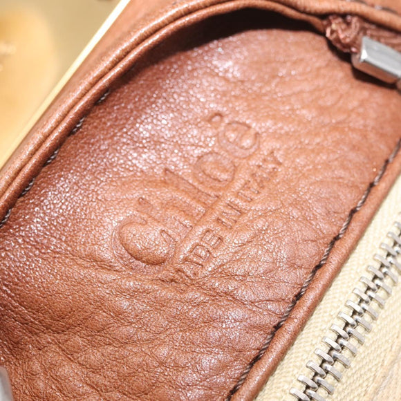 Chloe Paddington Hand Bag Leather Brown Gold Auth am13345V
