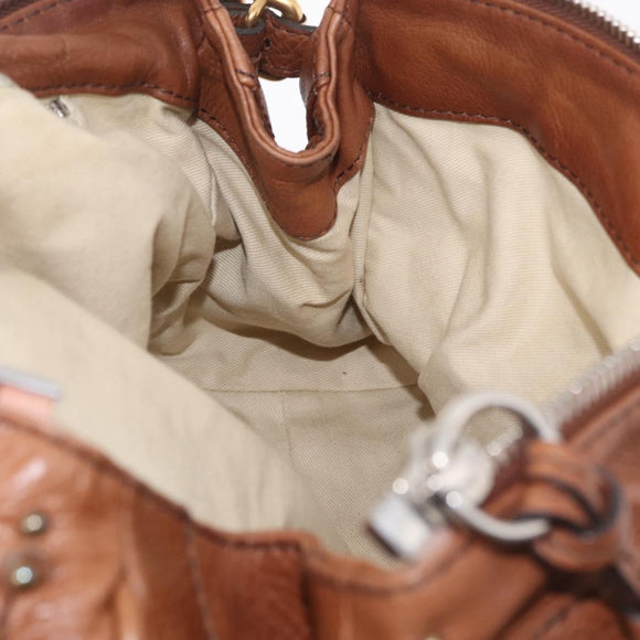 Chloe Paddington Hand Bag Leather Brown Gold Auth am13345V