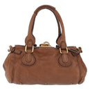 Chloe Paddington Hand Bag Leather Brown Gold Auth am13345V-3