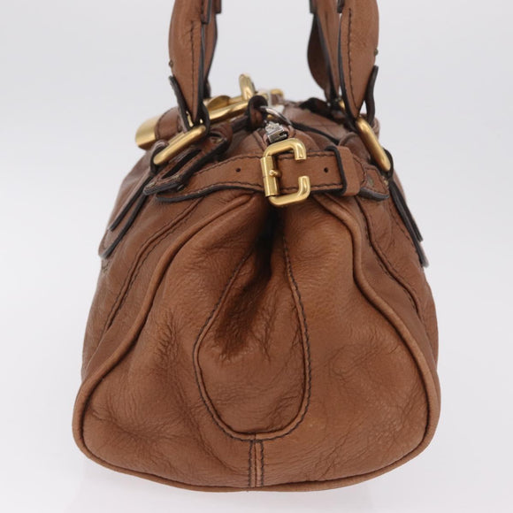 Chloe Paddington Hand Bag Leather Brown Gold Auth am13345V