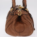 Chloe Paddington Hand Bag Leather Brown Gold Auth am13345V-5