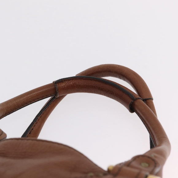 Chloe Paddington Hand Bag Leather Brown Gold Auth am13345V