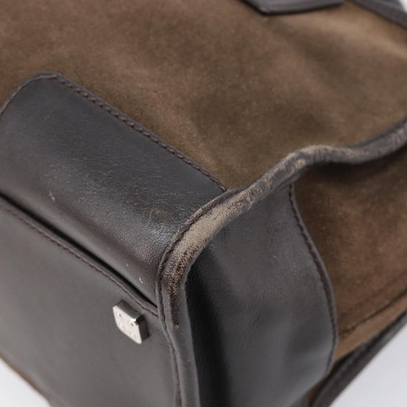 LOEWE Amazona 28 Hand Bag Suede Brown Silver Auth am13347A