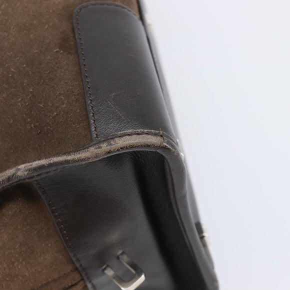 LOEWE Amazona 28 Hand Bag Suede Brown Silver Auth am13347A
