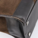 LOEWE Amazona 28 Hand Bag Suede Brown Silver Auth am13347A-13