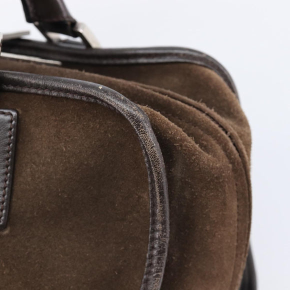 LOEWE Amazona 28 Hand Bag Suede Brown Silver Auth am13347A