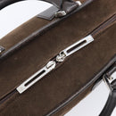 LOEWE Amazona 28 Hand Bag Suede Brown Silver Auth am13347A-16
