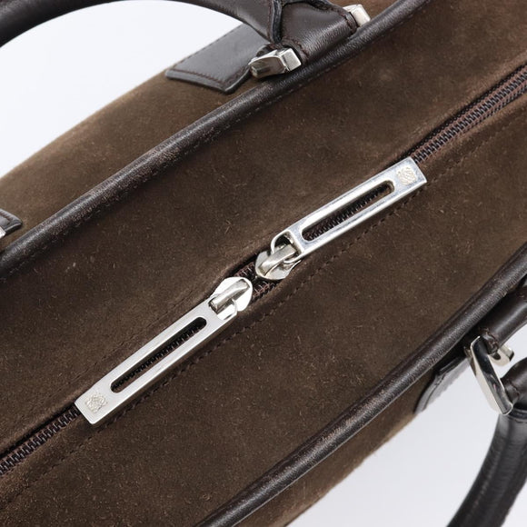 LOEWE Amazona 28 Hand Bag Suede Brown Silver Auth am13347A