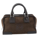 LOEWE Amazona 28 Hand Bag Suede Brown Silver Auth am13347A-2