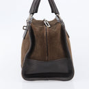 LOEWE Amazona 28 Hand Bag Suede Brown Silver Auth am13347A-4