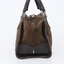LOEWE Amazona 28 Hand Bag Suede Brown Silver Auth am13347A-5