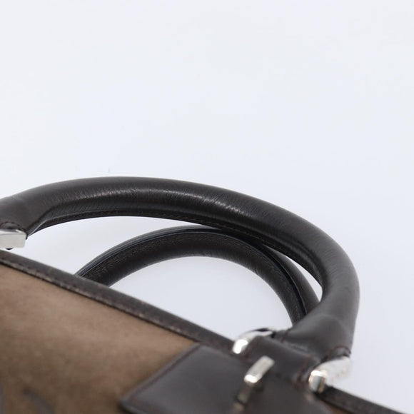 LOEWE Amazona 28 Hand Bag Suede Brown Silver Auth am13347A