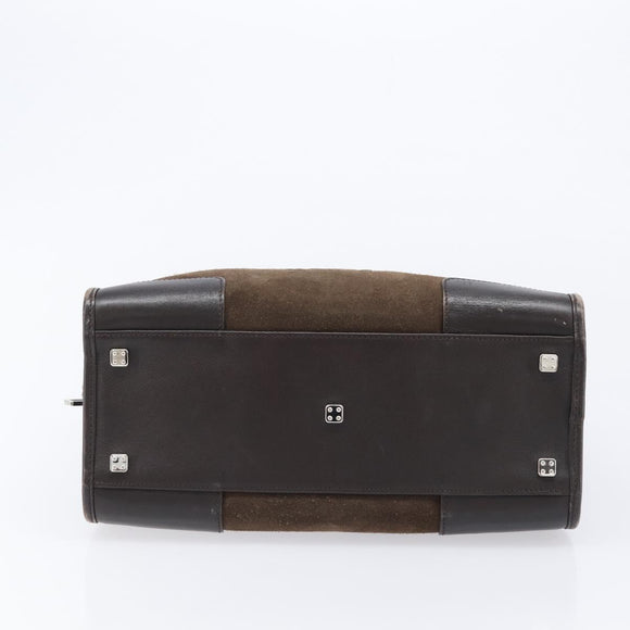 LOEWE Amazona 28 Hand Bag Suede Brown Silver Auth am13347A