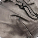 PRADA Frill Hand Bag Leather Gray Silver Auth am13348A-14