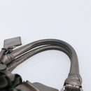 PRADA Frill Hand Bag Leather Gray Silver Auth am13348A-9