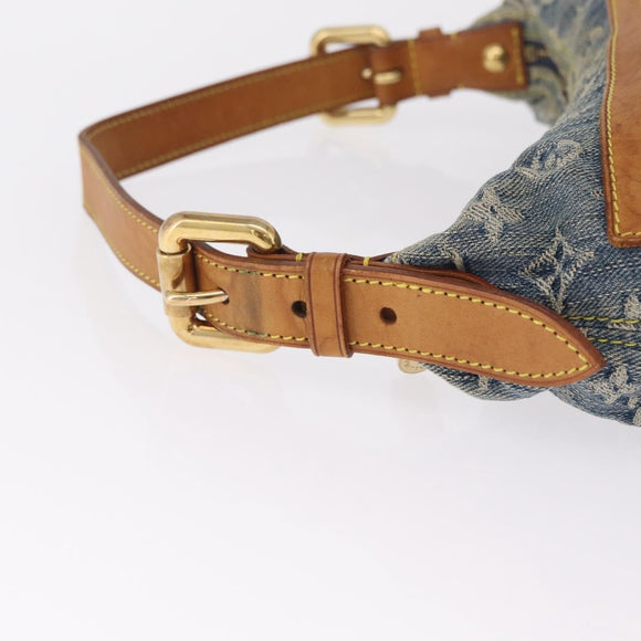 LOUIS VUITTON Monogram Denim Buggy PM Shoulder Bag Blue M95049 LV Auth am13351A