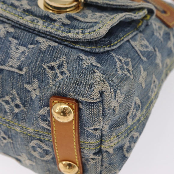 LOUIS VUITTON Monogram Denim Buggy PM Shoulder Bag Blue M95049 LV Auth am13351A