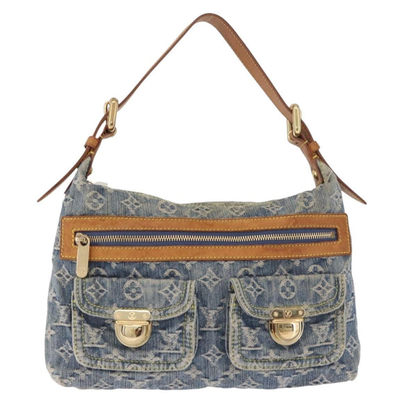LOUIS VUITTON Monogram Denim Buggy PM Shoulder Bag Blue M95049 LV Auth am13351A