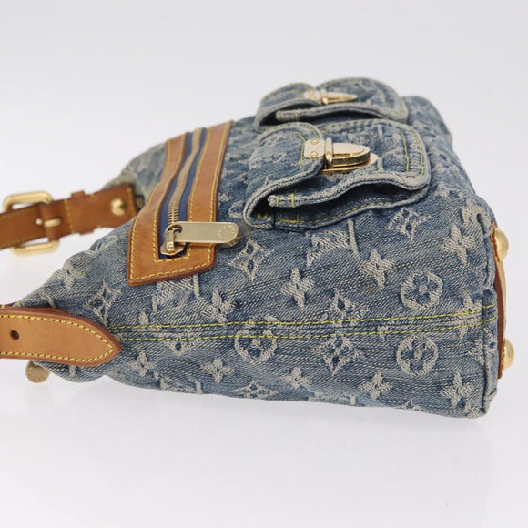 LOUIS VUITTON Monogram Denim Buggy PM Shoulder Bag Blue M95049 LV Auth am13351A