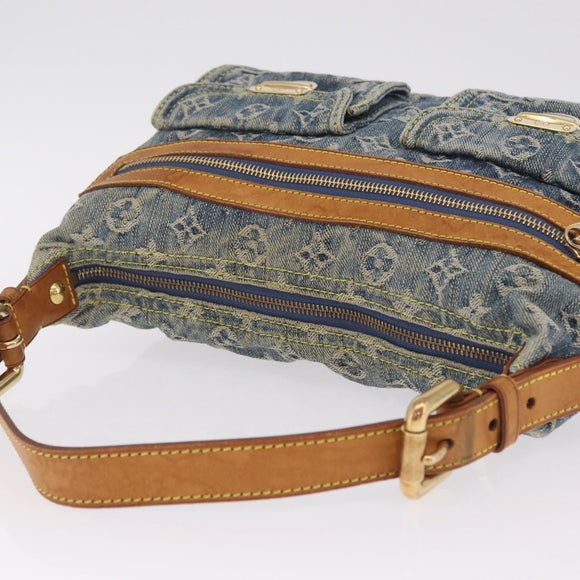 LOUIS VUITTON Monogram Denim Buggy PM Shoulder Bag Blue M95049 LV Auth am13351A