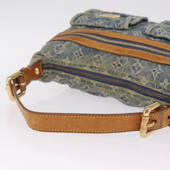 LOUIS VUITTON Monogram Denim Buggy PM Shoulder Bag Blue M95049 LV Auth am13351A
