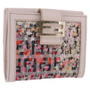 FENDI Zucchino Canvas Floral Wallet Multicolor Gold 8M0188 Auth am13358M-1
