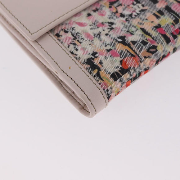 FENDI Zucchino Canvas Floral Wallet Multicolor Gold 8M0188 Auth am13358M
