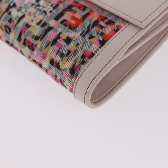 FENDI Zucchino Canvas Floral Wallet Multicolor Gold 8M0188 Auth am13358M