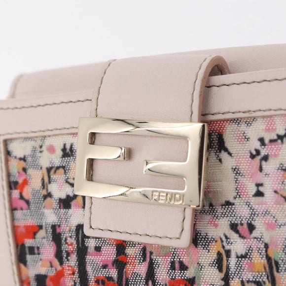 FENDI Zucchino Canvas Floral Wallet Multicolor Gold 8M0188 Auth am13358M