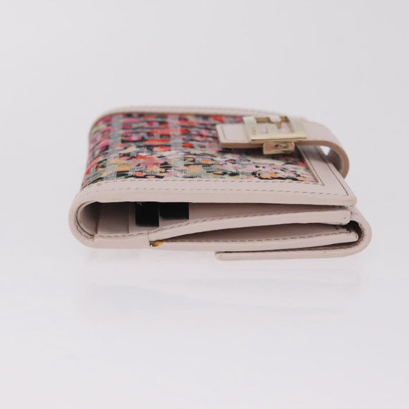 FENDI Zucchino Canvas Floral Wallet Multicolor Gold 8M0188 Auth am13358M