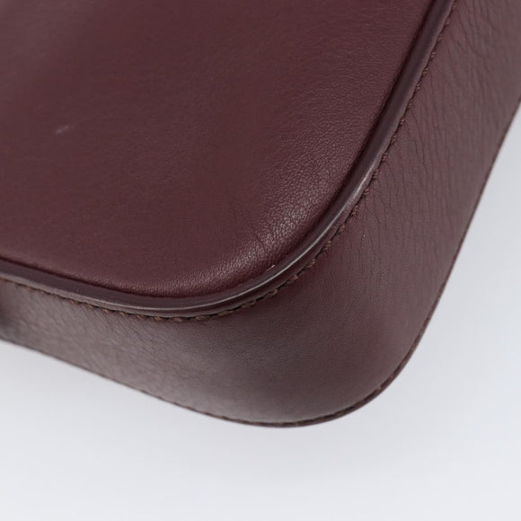 FENDI Mamma Baguette Shoulder Bag Leather Bordeaux Silver 8BR600 Auth am13362SAM